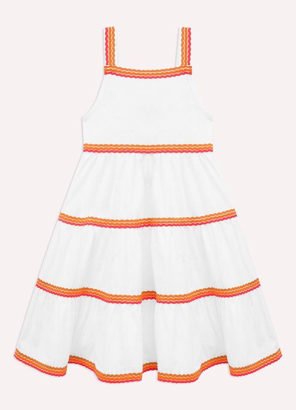 Vestido Infantil Menina com Aviamentos Off White