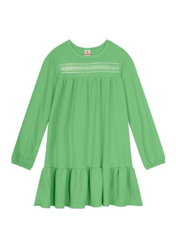 Vestido Infantil Menina com Babados Verde