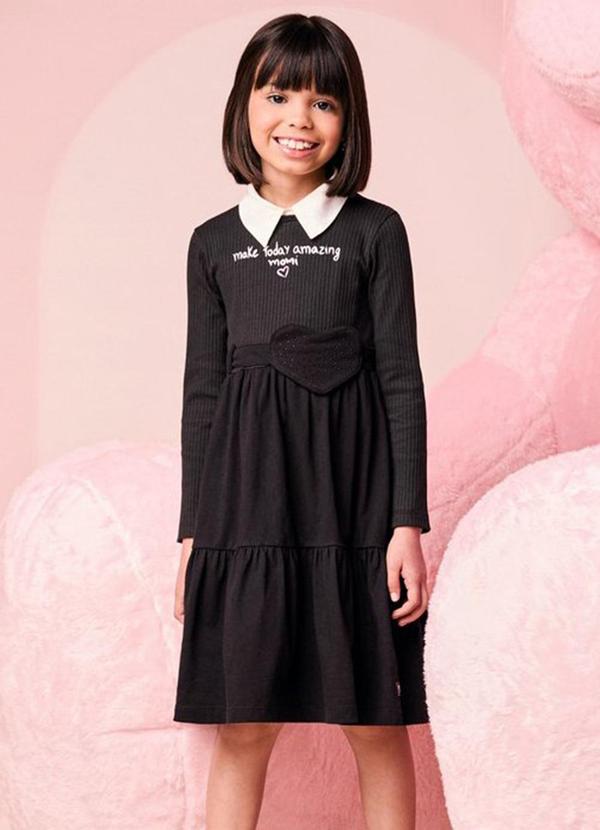 Vestido Infantil Menina com Bolsinha de Coração