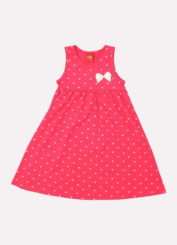Vista 2 Vestido Infantil Menina com Franzidos Rosa Kyly Kyly