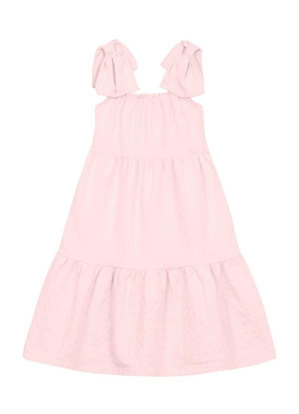 Vista 2 Vestido Infantil Menina com Laço Rosa Brandili Mundi Brandili Mundi