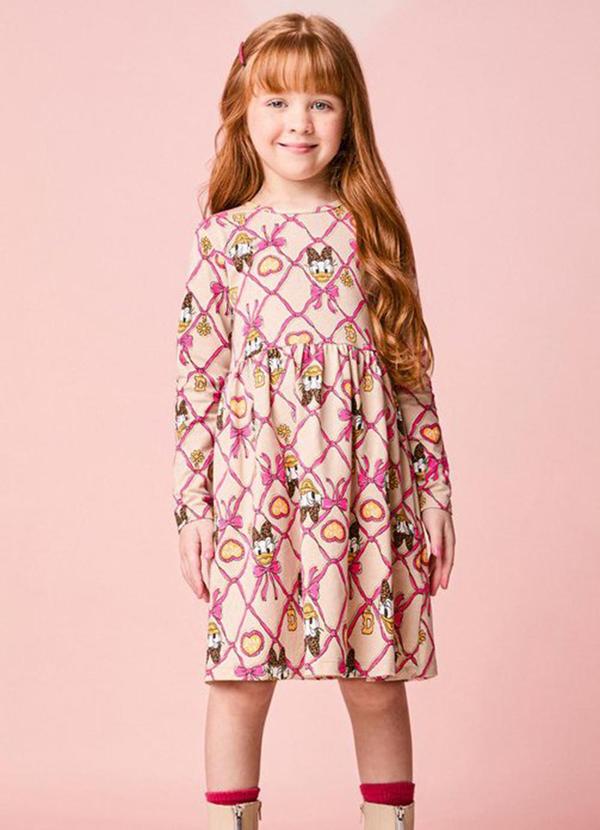 Vestido Infantil Menina com Laços da Daisy Duck