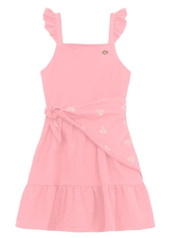 Vista 2 Vestido Infantil Menina com Lenço Rosa Brandili Brandili