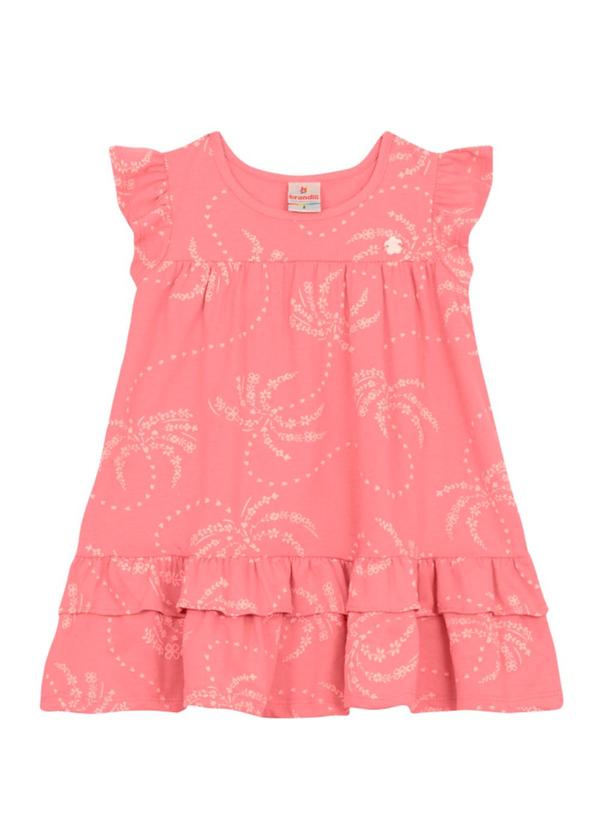 Vista 2 Vestido Infantil Menina com Mini Flores Rosa Brandili Brandili