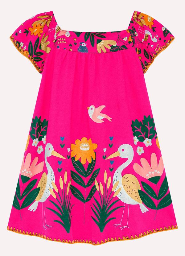 Vestido Infantil Menina com Ponto Concha Rosa