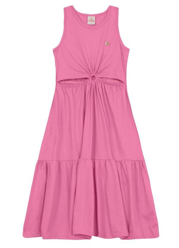 Vestido Infantil Menina com Recortes Rosa