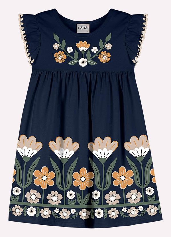Vestido Infantil Menina com Strass Azul