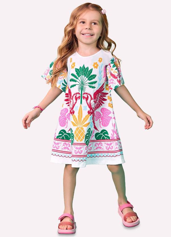Vestido Infantil Menina com Strass Branco