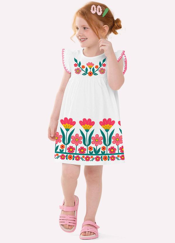 Vestido Infantil Menina com Strass Branco