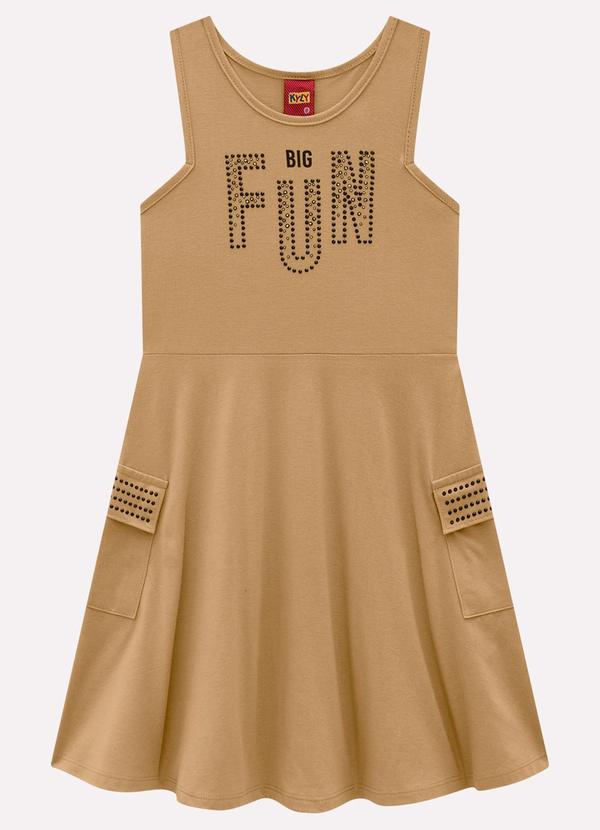 Vestido Infantil Menina com Strass Marrom