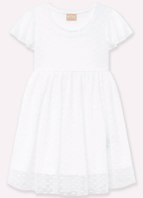Vestido Infantil Menina com Tule Branco