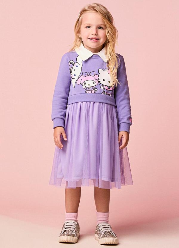 Vestido Infantil Menina com Tule da Hello Kitty