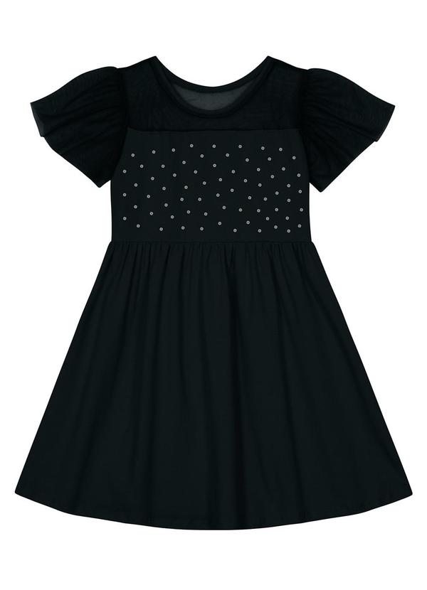 Vista 2 Vestido Infantil Menina com Tule Preto Kyly Kyly