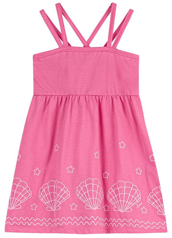 Vestido Infantil Menina Conchas Texturizado Rosa