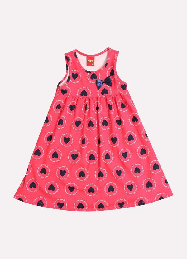 Vestido Infantil Menina Coração Rosa