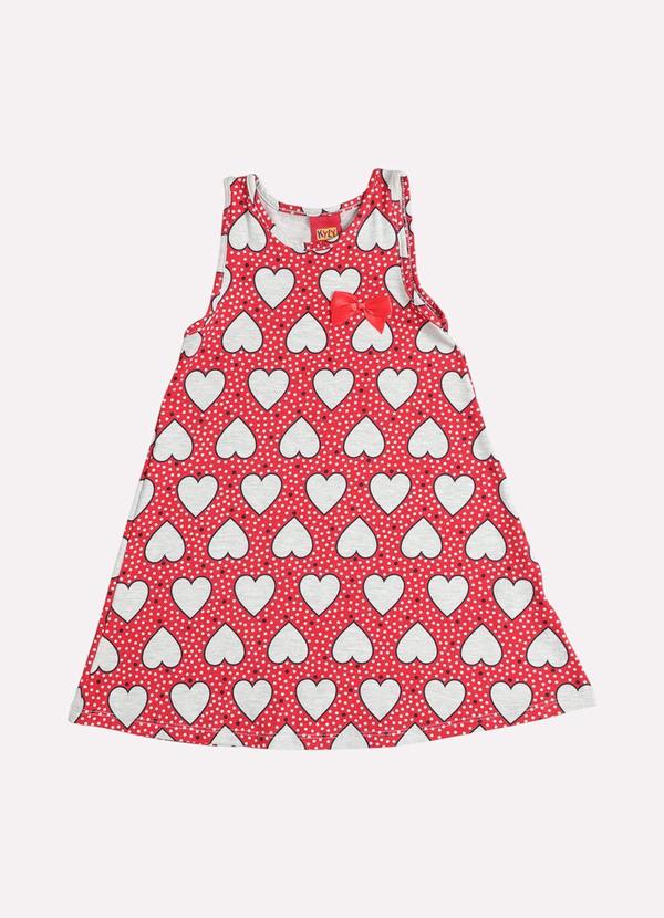 Vestido Infantil Menina Coração Vermelho