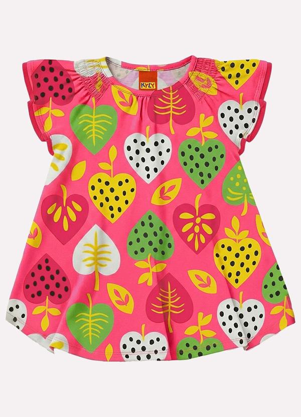 Vestido Infantil Menina Corações Rosa