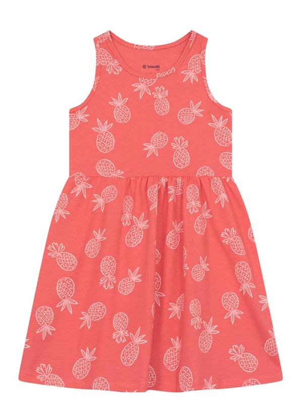 Vista 2 Vestido Infantil Menina de Abacaxi Laranja Brandili Brandili