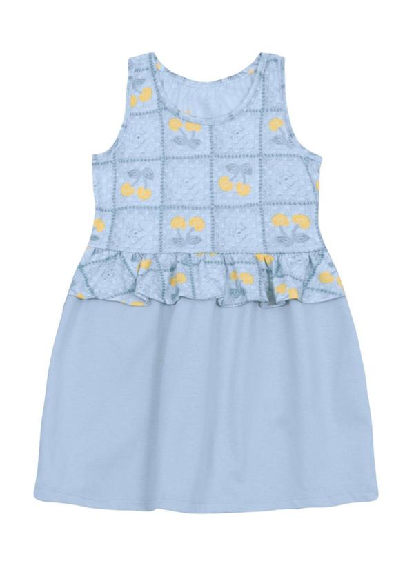 Vista 2 Vestido Infantil Menina de Cerejinha Azul Brandili Brandili