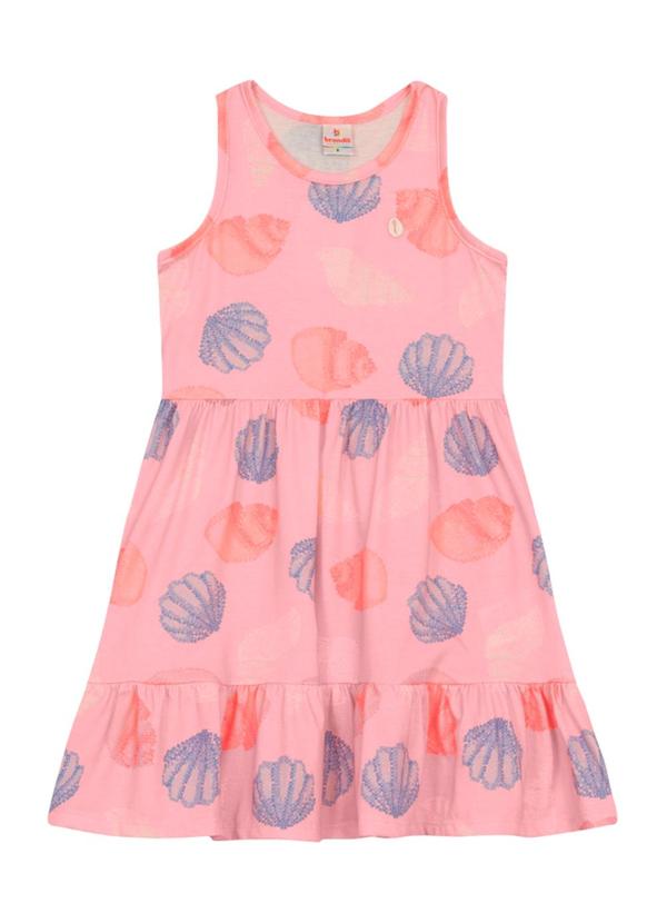 Vista 2 Vestido Infantil Menina de Conchas Rosa Brandili Brandili