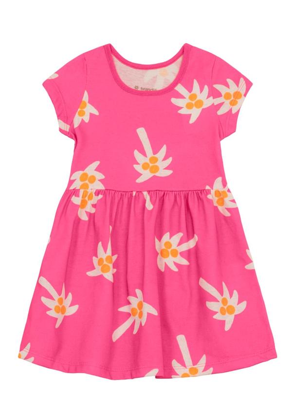 Vista 2 Vestido Infantil Menina de Coqueiro Rosa Brandili Brandili