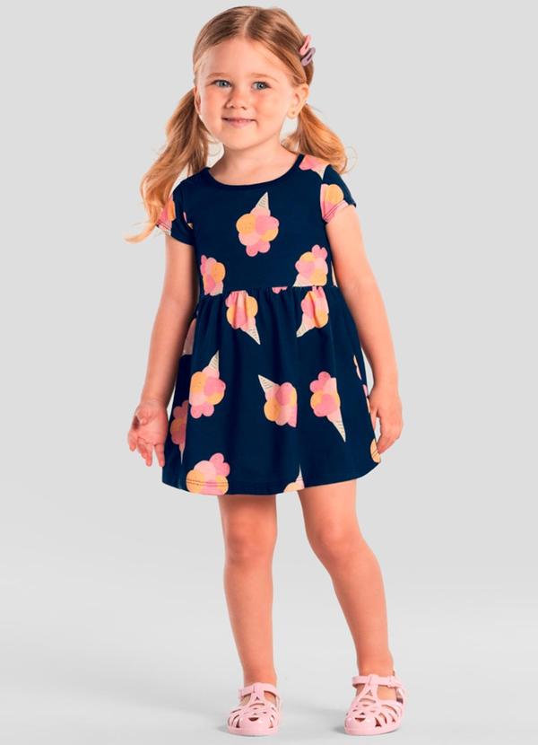 Vestido Infantil Menina de Florzinha Azul