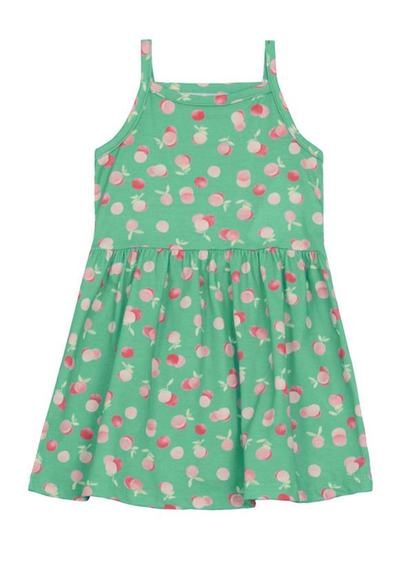 Vista 2 Vestido Infantil Menina de Frutinhas Verde Brandili Brandili