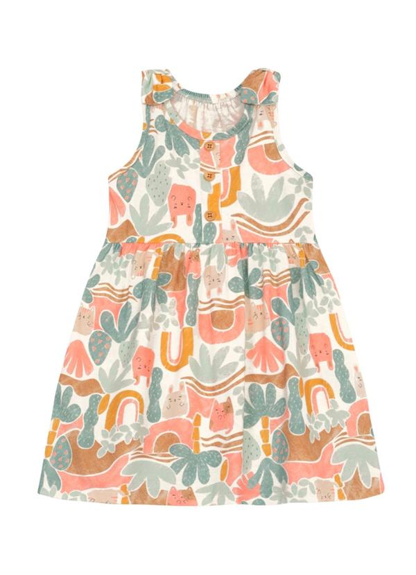 Vista 2 Vestido Infantil Menina de Gatinho Azul Brandili Brandili