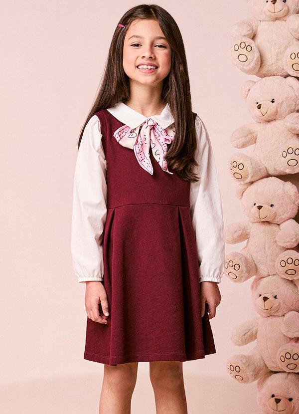 Vestido Infantil Menina de Moletom com Laço