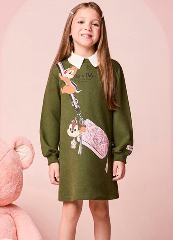 Vestido Infantil Menina de Moletom do Tico e Teco