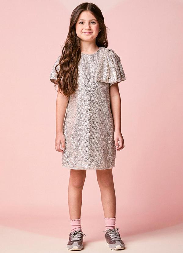 Vestido Infantil Menina de Tela com Paetê