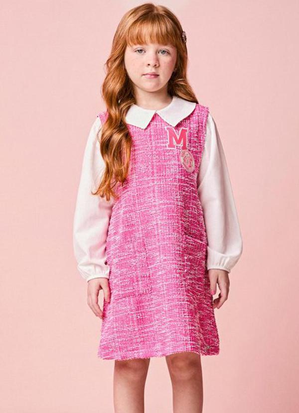 Vestido Infantil Menina de Tweed com Golinha