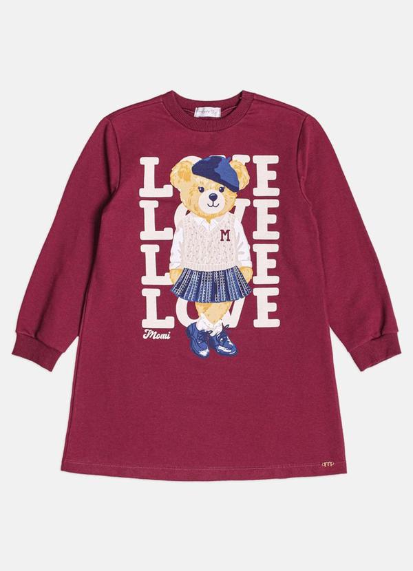Vestido Infantil Menina de Ursinha com Strass