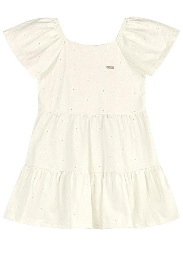 Vestido Infantil Menina Devorê Floral Bege