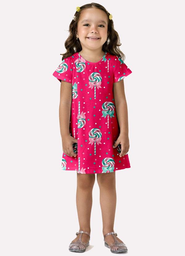 Vista 2 Vestido Infantil Menina Doces Rosa Kyly Kyly