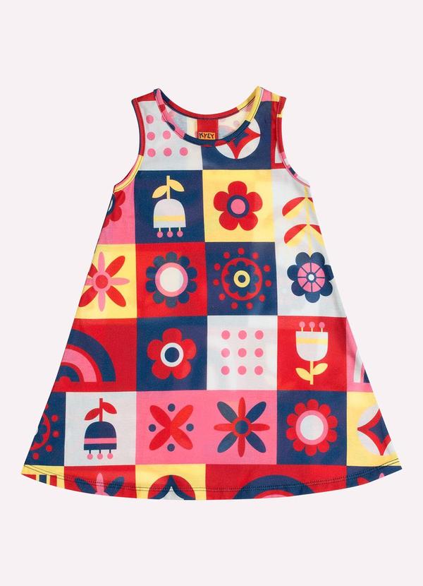 Vestido Infantil Menina em Algodão Azul