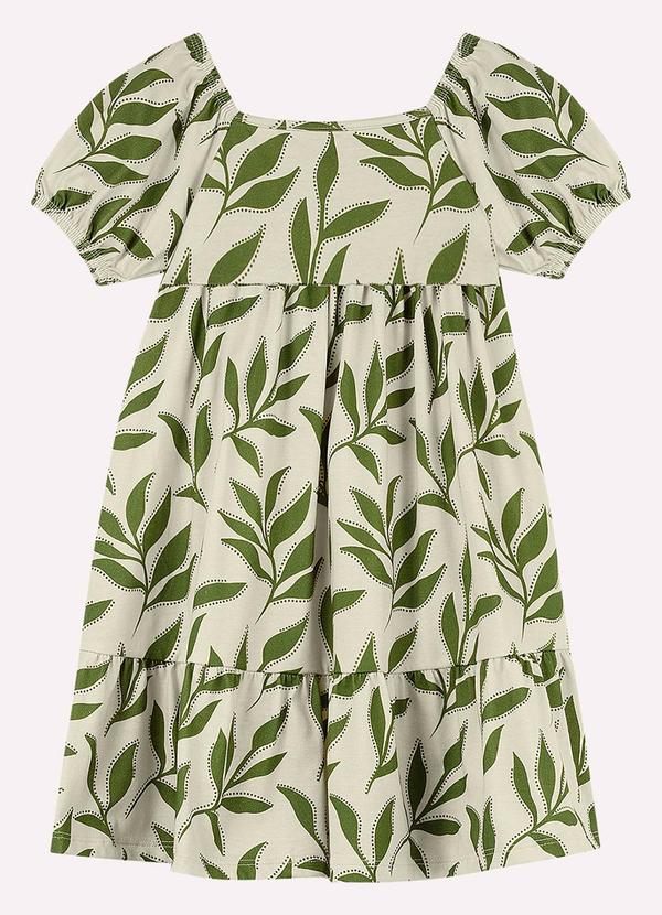 Vestido Infantil Menina em Algodão Bege