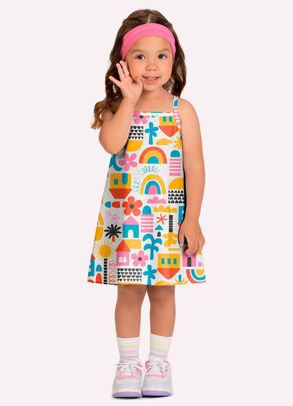 Vestido Infantil Menina em Algodão Branco