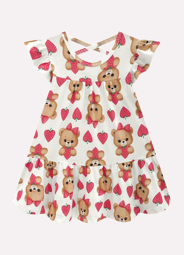 Vestido Infantil Menina em Algodão Off White