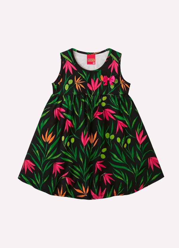 Vista 2 Vestido Infantil Menina em Algodão Preto Kyly Kyly
