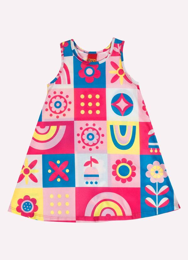 Vestido Infantil Menina em Algodão Rosa