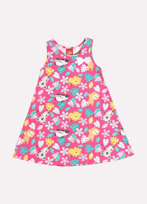 Vestido Infantil Menina em Algodão Rosa