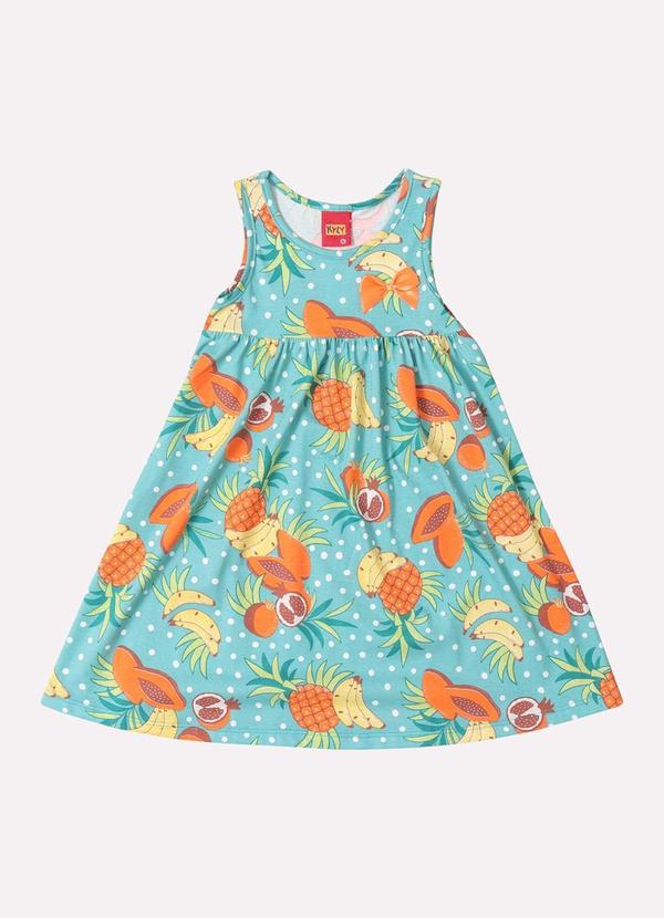 Vestido Infantil Menina em Algodão Verde
