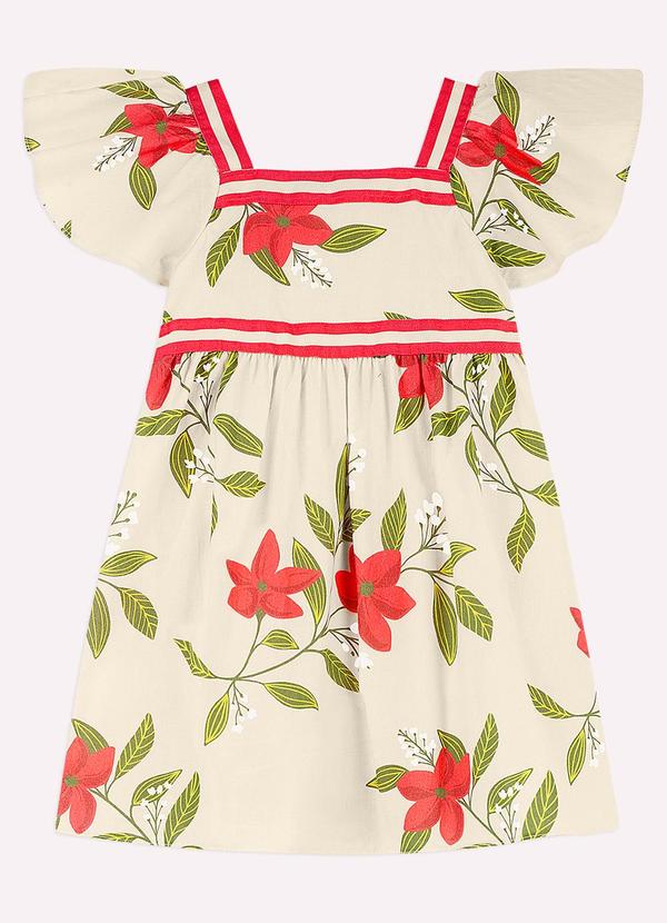 Vestido Infantil Menina em Cambraia Bege