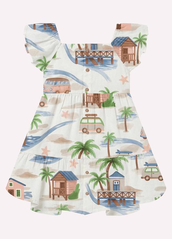 Vestido Infantil Menina em Cambraia Branco
