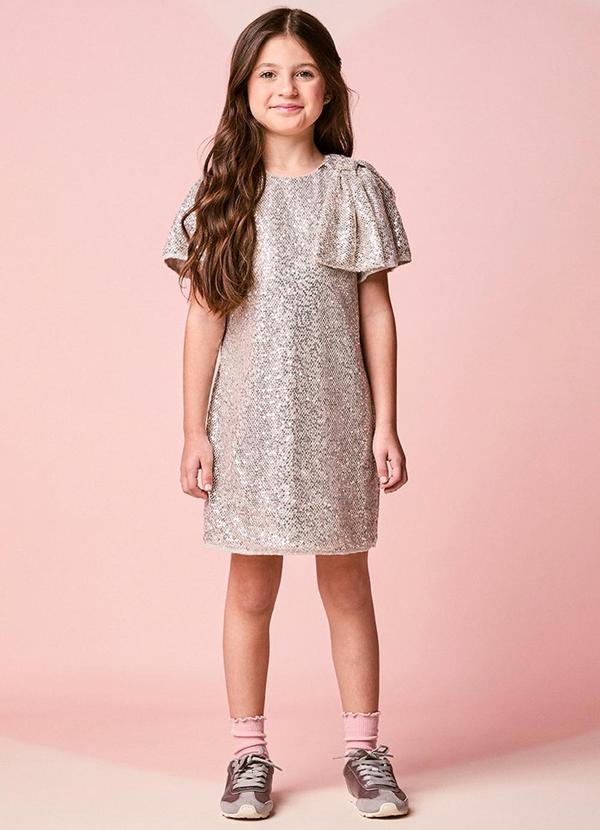 Vestido Infantil Menina em Chiffon com Bordado