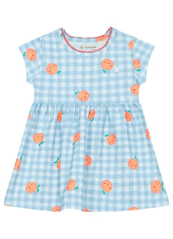 Vestido Infantil Menina em Cotton Azul