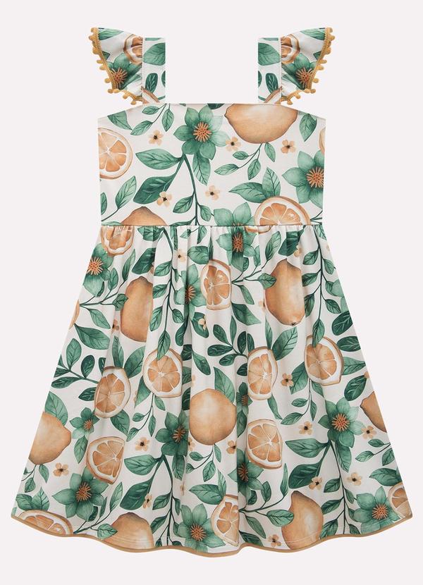 Vestido Infantil Menina em Cotton Bege
