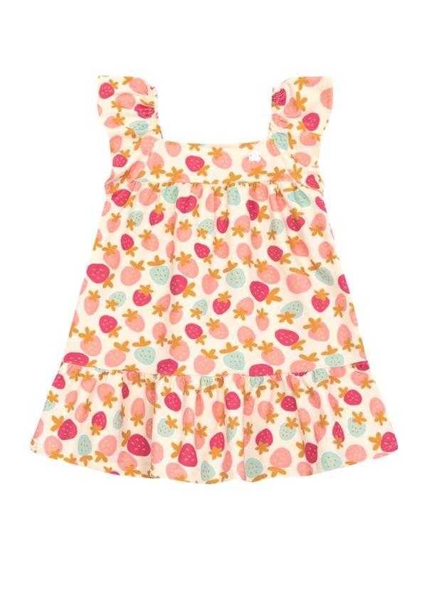 Vestido Infantil Menina em Cotton Bege