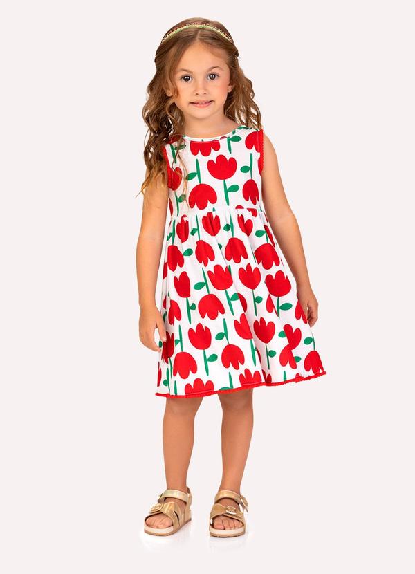 Vestido Infantil Menina em Cotton Branco
